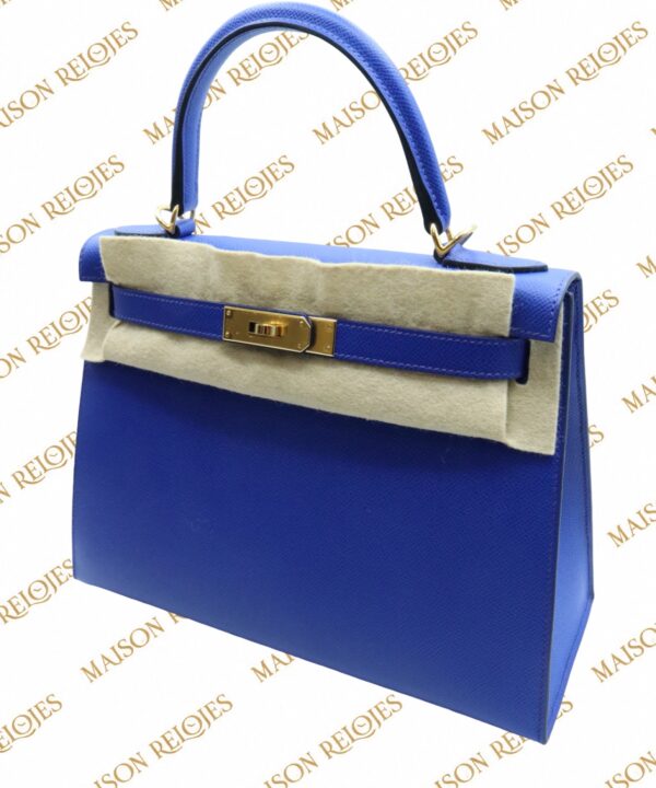 Alternative view of Hermès Kelly 28 / Bleu Royal / Epsom / GHW