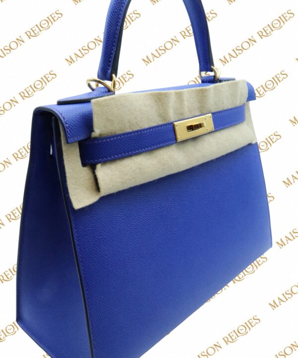 Hermès Kelly 28 / Bleu Royal / Epsom / GHW - Imagen 9