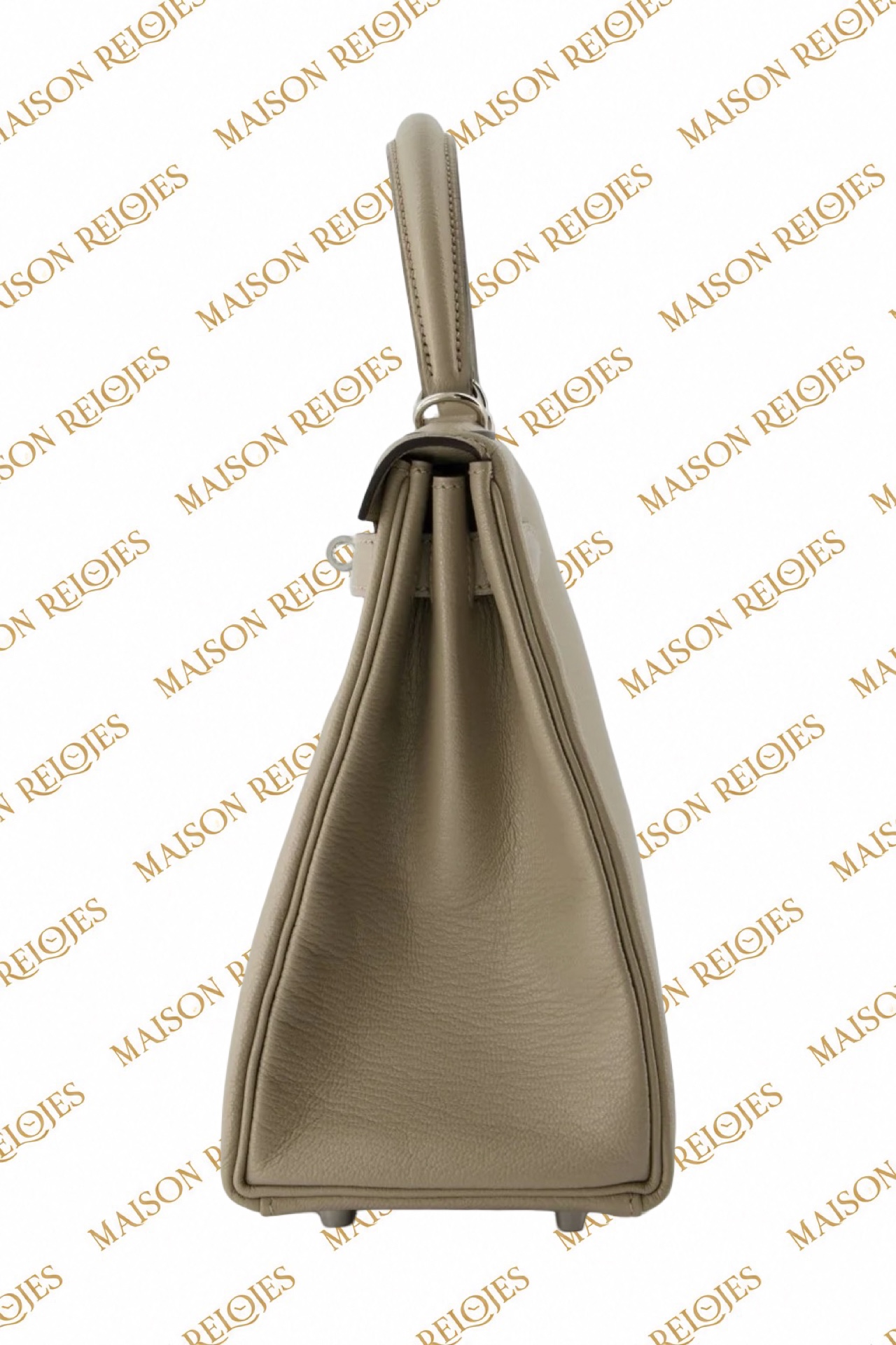 Hermès Kelly 28 / Gris Tourterelle / Chèvre Mysore / PHW / Special Order - Imagen 3