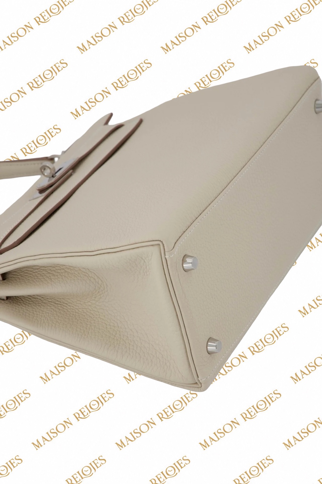 Hermès Kelly 28 Retourné / Craie / Togo / PHW - Imagen 6