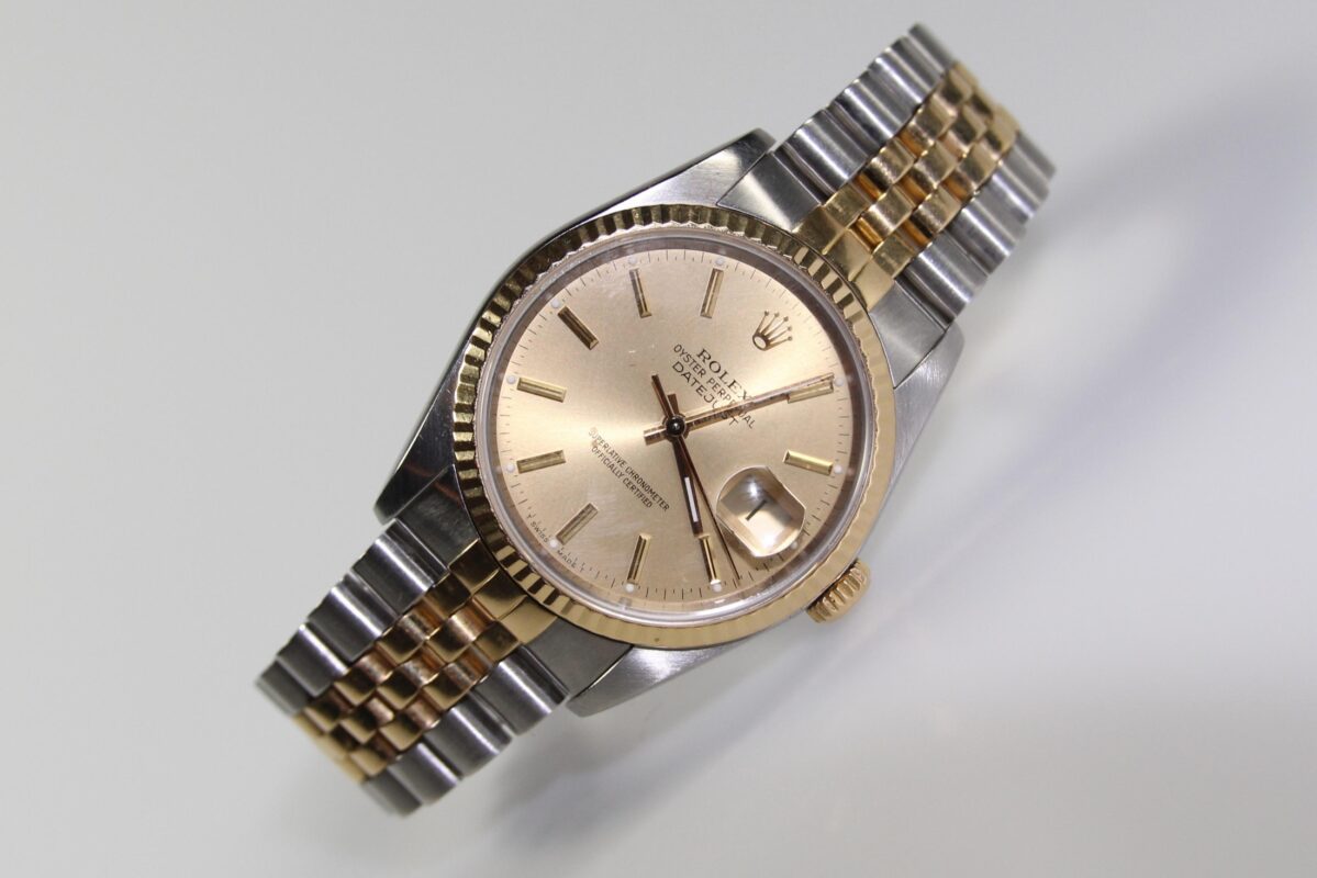 Rolex Datejust de 36 mm con brazalete Jubilee preparado para una limpieza cuidadosa